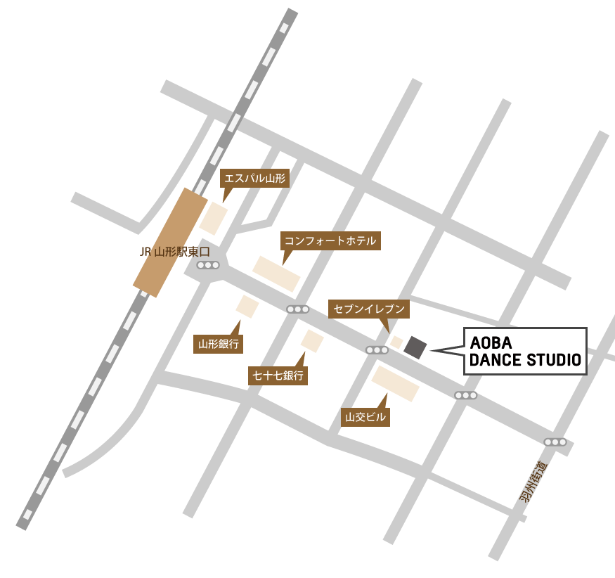 青葉みつるダンシングスタジオの地図
